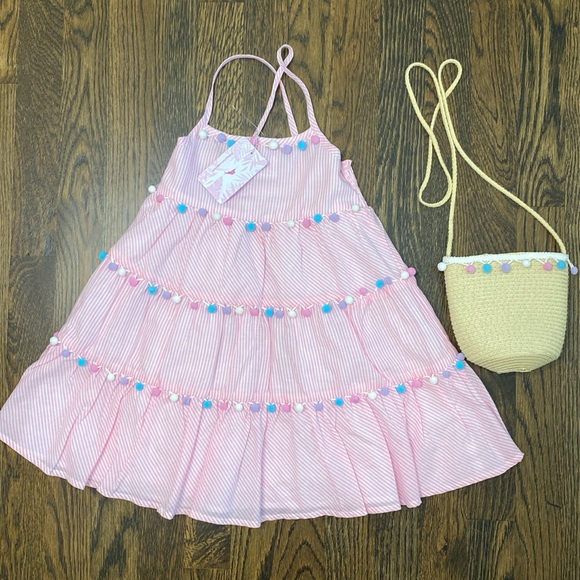 NWT Tommy Bahama Seersucker and PomPom Ball Dress size 4 - Picture 2 of 7